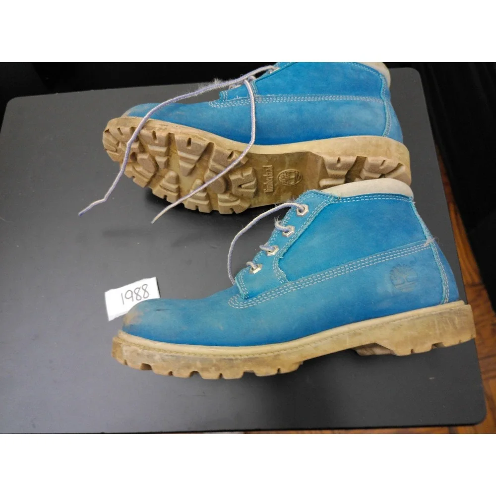 Timberland Waterproof Chukka Boots Mens 9 Blue Leather Rugged Streetwear 22388